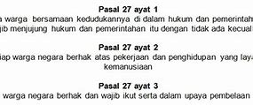 Bunyi Pasal 27 Ayat 2 Undang Undang Dasar 1945 Adalah