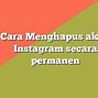 Cara Menghapus Instagram Secara Permanen